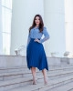 Saia Plissada Azul Kauly