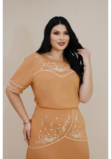 Blusa Ephifania Em Viscose Terracota Plus Nitido Outono/Inverno 2026