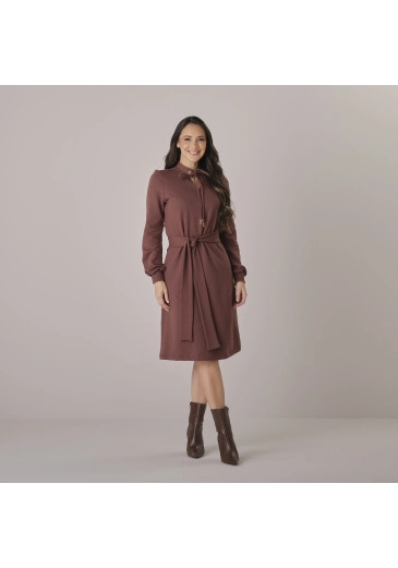 Vestido Camily Em Moletom Marrom Tata Martello Outono/Inverno 2026