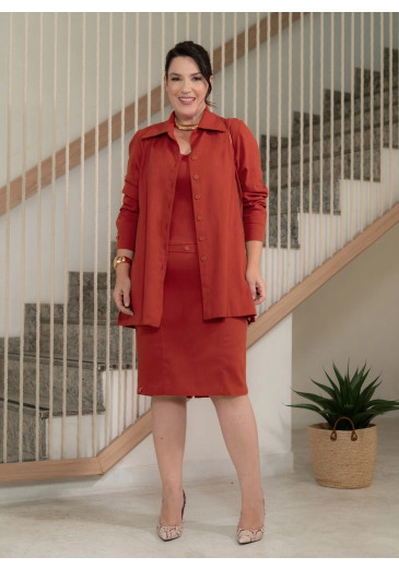 Triunto Em Linho Com Blazer Telha Luciana Pais Outono/Inverno 2025