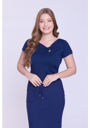 Blusa Dália Em Viscose Azul Marinho Hapuk  Outono/Inverno 2026