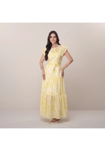 Vestido Regina Em Algodão Amarelo Tatá Martello Primavera/Verão 2026