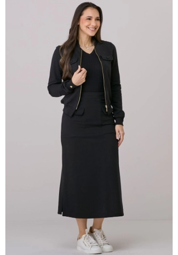 Conjunto Claudia Em Moletom Preto Tata Martello Outono/Inverno 2026