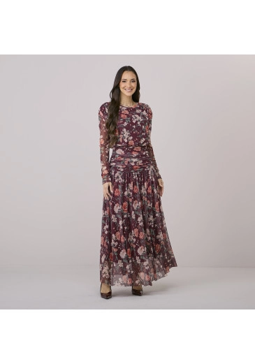 Vestido Romana Em Tule Marsala Tata Martello Outono/Inverno 2026
