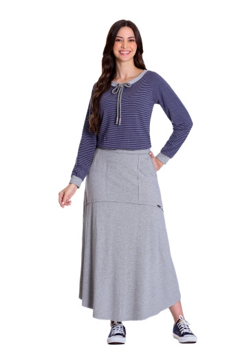 Conjunto Welissama Em Malha Com Listras Azul Marinho Hapuk  Outono/Inverno 2025