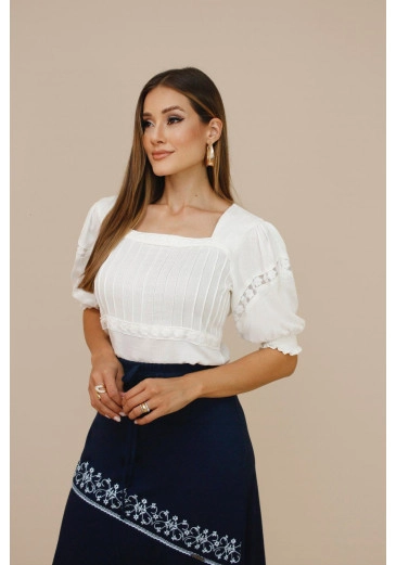 Camisa Alicia Em Viscose Off NitidoOutono/Inverno 2026