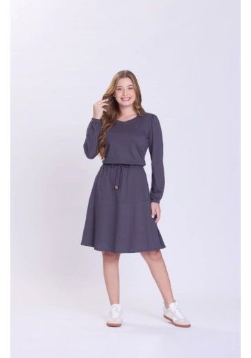 Vestido Dara Em Malha Cinza Hapuk Outono/Inverno 2026