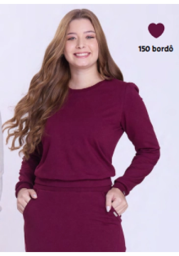 Blusa Eugênia Em molecotton Bordô Hapuk Outono/Inverno 2026