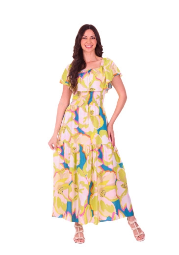 Vestido Heloisa Em Tecido Plano Estampado Verde Hapuk Primavera/Verão 2027