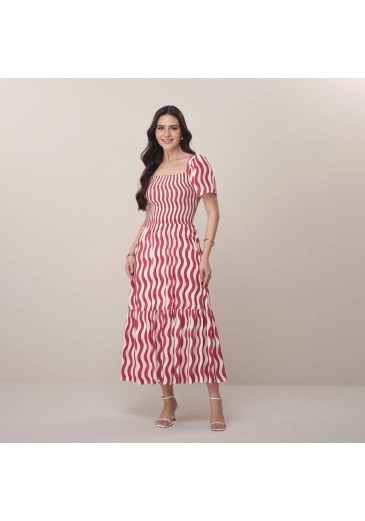 Vestido Ingrid Em Viscose Vermelha Tatá Martello Primavera/Verão 2026