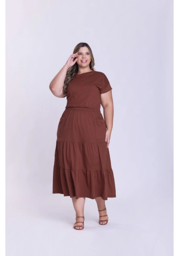 Vestido Emily Em Malha Marrom Hapuk  Outono/Inverno 2026