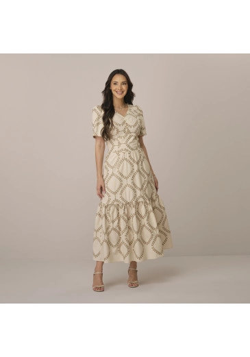 Vestido Fabiana Em Bordado Gigi Bege Tatá Martello  Primavera/Verão 2027