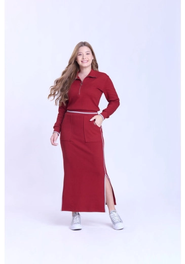 Conjunto Rute Em Malha Texturizada Bordo Hapuk Outono/Inverno 2026