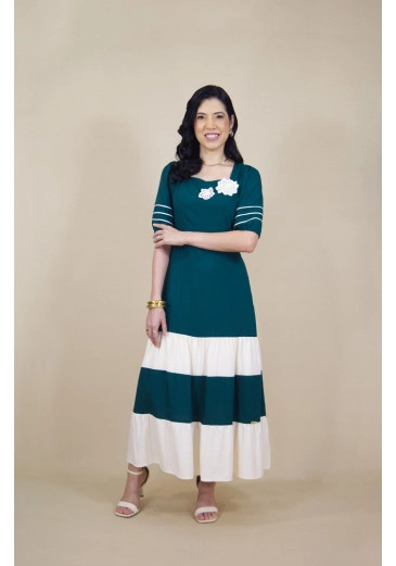 Vestido Em Viscose Slub Verde Hadaza Outono/Inverno 2026