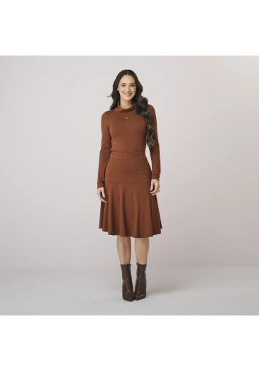 Conjunto Serena Em Moletinho Marrom Tata Martello Outono/Inverno 2026