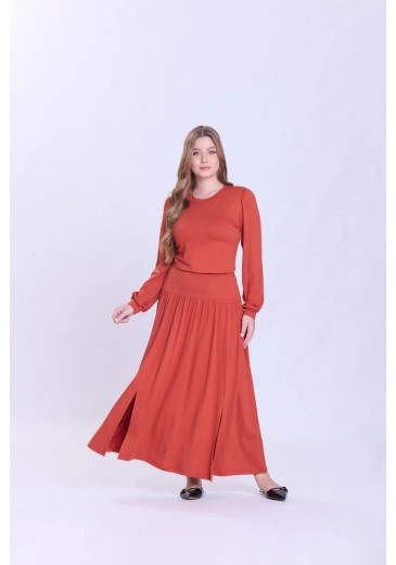 Vestido Fabricia Em Moletinho Telha Hapuk Outono/Inverno 2026