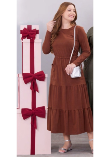 Vestido Maya Em Malha Marrom Hapuk  Outono/Inverno 2026