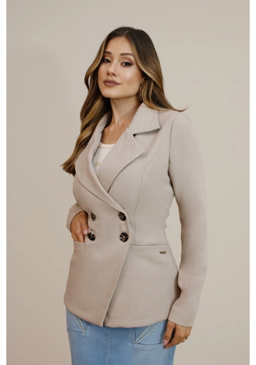 Blazer Verediana Em Lâ De Alfaiataria Cinza Nitido Outono/Inverno 2026