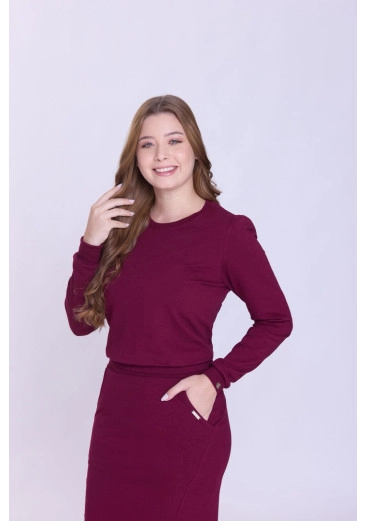 Blusa Eugênia Em molecotton Bordô Hapuk Outono/Inverno 2026
