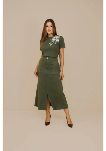 Saia Isabela Em Moletom Verde Nitido Outono/Inverno 2026