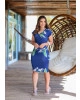 Vestido Drapeado Floral Azul Boutique K 