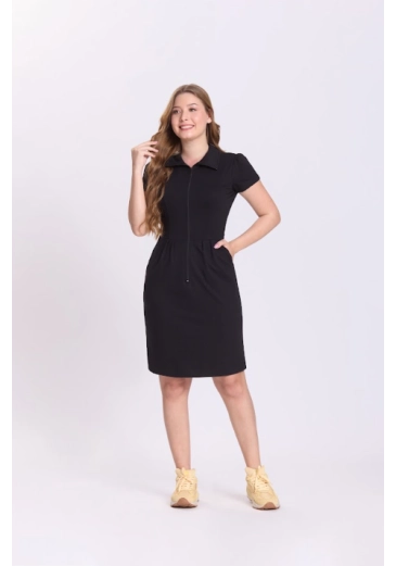 Vestido Sarita Em Moletinho Preto Hapuk Outono/Inverno 2026