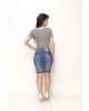 Saia Jeans Barra Escura Laura Rosa
