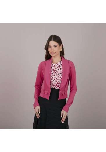 Blazer Cleia Em Neoprene Com Elastano Pink Tatá Martello  Primavera/Verão 2025