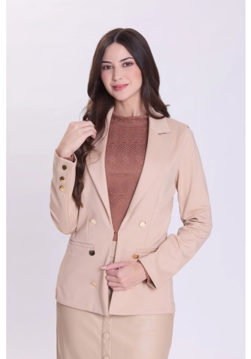 Blazer Emilia Em Malha Estruturada Bege Hapuk Outono/Inverno 2026