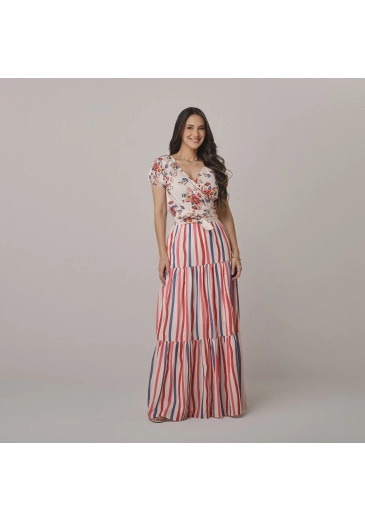 Vestido Luiza Em Crepe Gloss Estampa Exclusiva Off White Tata Martello Outono/Inverno 2026