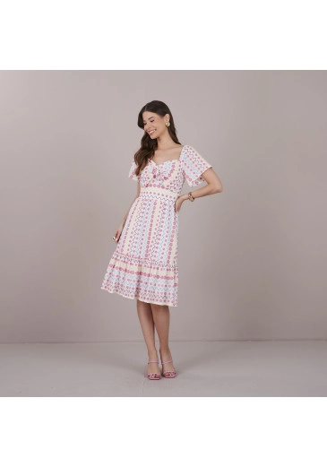 Vestido Mara Bella Bordado Rosa Tatá Martello Primavera/Verão 2025