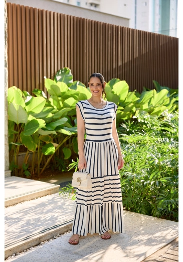 Vestido Brenda Em Malha Listrada Verde Tata Martello Outono/Inverno 2026