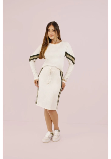 Conjunto Bianca Em Malha Naturalle Off White Nitido Outono/Inverno 2026