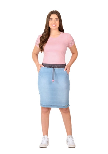 Conjunto Leticia Em Malha Molecotton E Malha Jeans Rosa Hapuk Primavera/Verão 2026
