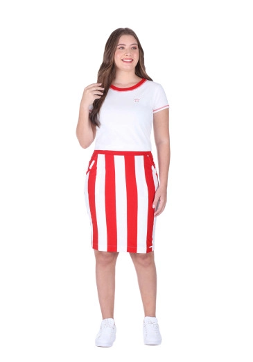 Conjunto Morgana  Malha Vermelho Listrado Hapuk Alto Verão 2025
