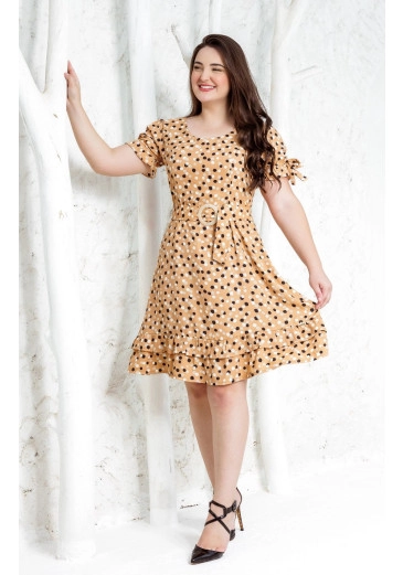 Vestido Tamara Em Crepe Estampado Amarelo Maria Amore Primavera/Verão 2025
