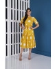 Vestido Midi com Faixa Poá Amarelo Tatá Martello 