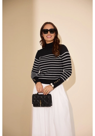 Blusa Paula Em Trico Preto Jany Pim Outono/Inverno 2026