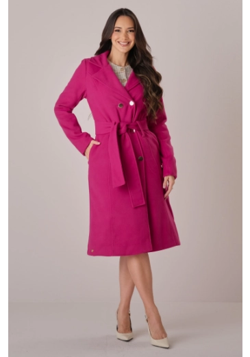 Sobretudo Laura Em Lã Batida Pink Tata Martello Outono/Inverno 2025