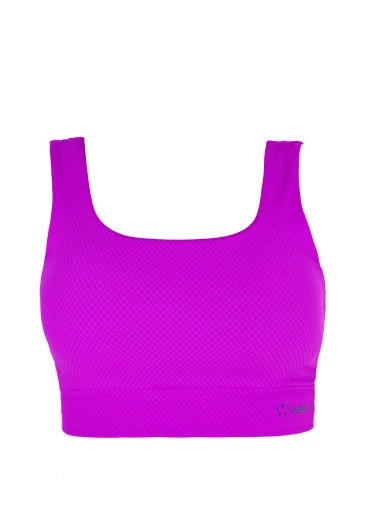 Top Fitness Marilise em Malha Jacquard com Proteção UV Roxo Hapuk Primavera/Verão 2025 