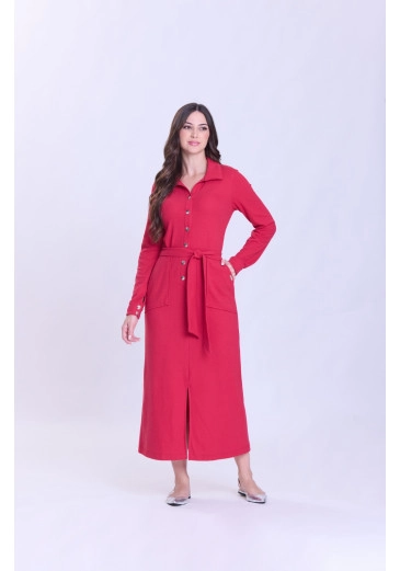 Vestido Dolores Em Malha Texturizada Pink Hapuk Outono/Inverno 2026