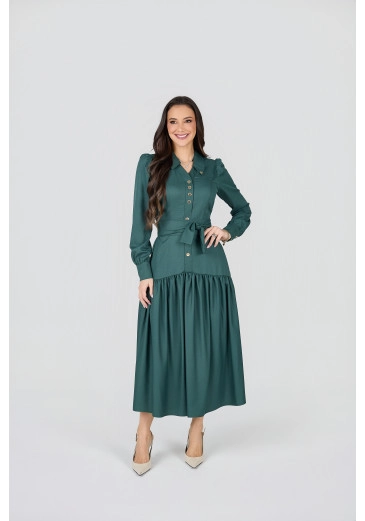Vestido Michele Em Crepe Zurique Verde Tata Martello Primavera/Verão 2027