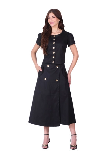 Blusa Eliara Em Tecido Plano Preto Hapuk Primavera/Verão 2026