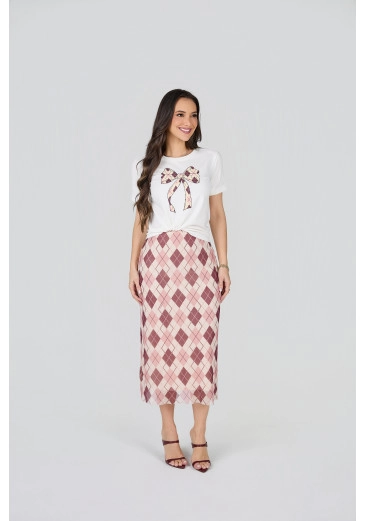 Conjunto Ines Em Tule Bordô Tata Martello Primavera/Verão 2027