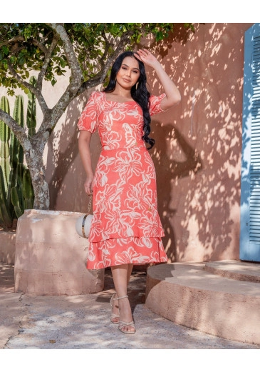 Conjunto Valquiria Em Crepe Salmão  Maria Amore Primavera/Verão 2026