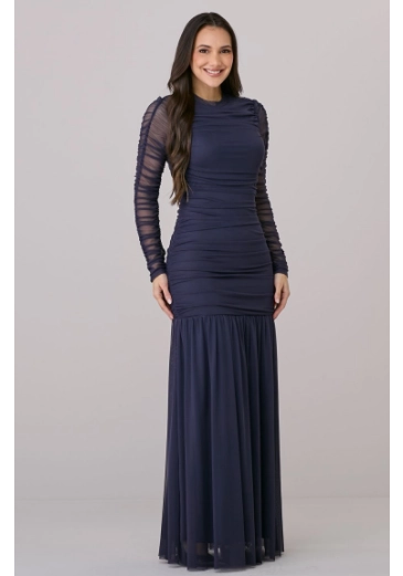 Vestido Tayla Em Tule Azul Tata Martello Outono/Inverno 2026