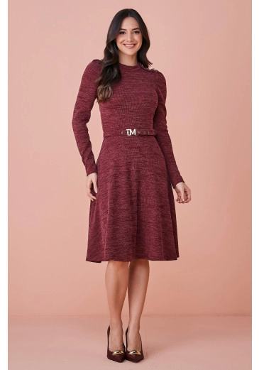 Vestido Lidiane Em Malha Aspen Canelado Vermelho Tata Martello Outono/Inverno 2024