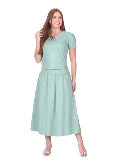 Conjunto Marleide Em Malha Texturizada Verde Hapuk Primavera/Verão 2026