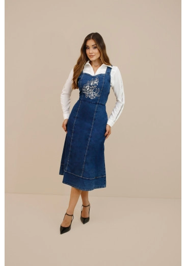 Salopete Karina Em Midi Jeans Nitido Outono/nverno 2026