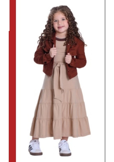 Jaqueta Alice Infantil Em Jeans Color Marrom Hapuk Outono/Inverno 2025